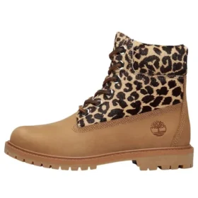 Premium 6-Inch Boot “Beige nubuck met luipaardprint”