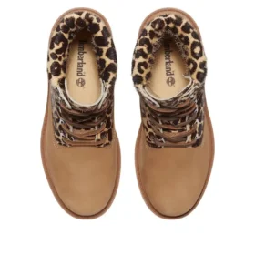 Premium 6-Inch Boot “Beige nubuck met luipaardprint”