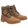 Premium 6-Inch Boot “Beige nubuck met luipaardprint”