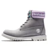 Premium 6-Inch Waterproof Boot “Grijs nubuck met paarse logo-kraag”