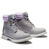 Premium 6-Inch Waterproof Boot “Grijs nubuck met paarse logo-kraag”