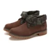 Roll Top Mid-Top laarzen “Bruin-groene camouflageprint”