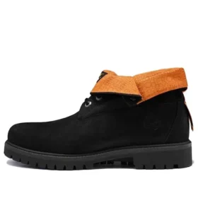 Roll Top Treadlight Wide-Fit laarzen “Zwart Nubuck”