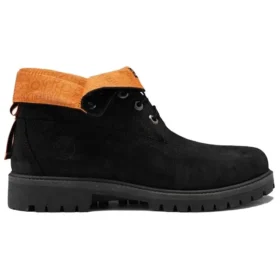Roll Top Treadlight Wide-Fit laarzen “Zwart Nubuck”