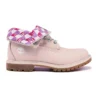 Roll Top Wide Fit Laarzen Basic “Pale Pink with Plaid Print”