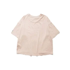 Ronde hals, korte mouwen, roze