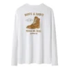Schoenlogo T-shirt met lange mouwen “Wit Geel”