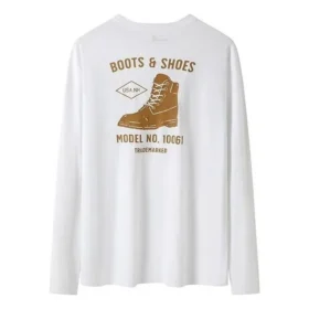 Schoenlogo T-shirt met lange mouwen “Wit Geel”