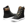 SKyla Bay 6-Inch Boot “Zwart nubuck met cheetahkraag”