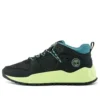 Solar Wave Mixed-Media Sneakers “Zwart Nubuck met Lime”