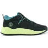 Solar Wave Mixed-Media Sneakers “Zwart Nubuck met Lime”