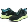 Solar Wave Mixed-Media Sneakers “Zwart Nubuck met Lime”