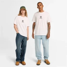 T-shirt met korte mouwen en gestapeld logo
