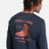 T-shirt met lange mouwen en schoenenlogo “Navy Pink”