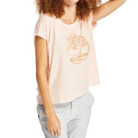 T-shirt met logo, korte mouwen, roze