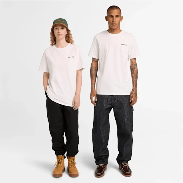 T-shirt met logo voor- en achterkant T-shirt met logo voor- en achterkant