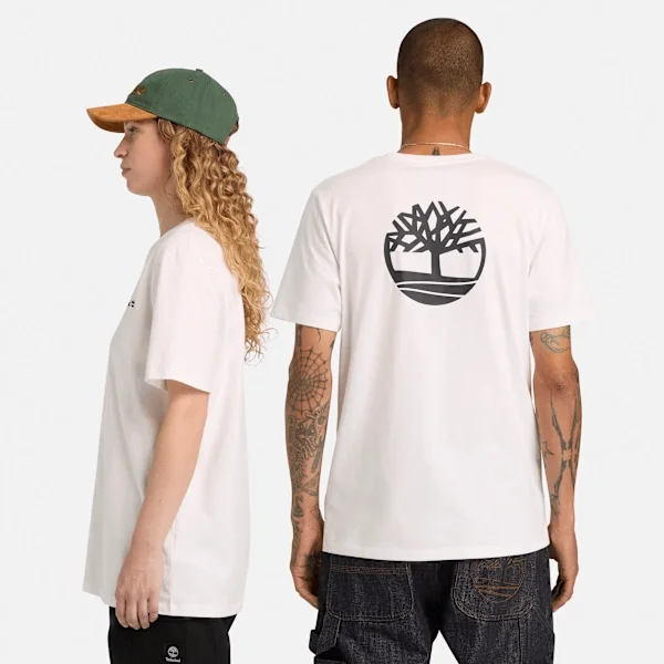 T-shirt met logo voor- en achterkant T-shirt met logo voor- en achterkant