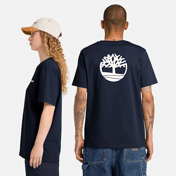 T-shirt met logo voor- en achterkant T-shirt met logo voor- en achterkant