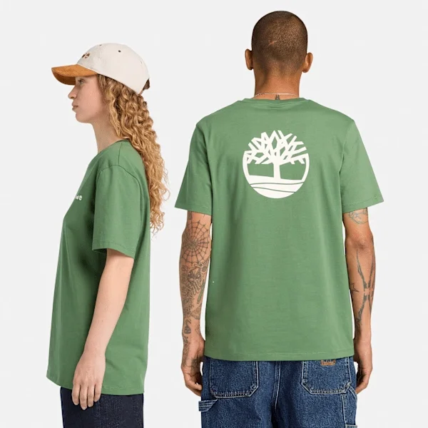 T-shirt met logo voor- en achterkant T-shirt met logo voor- en achterkant