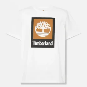 T-shirt met vierkant gestapeld logo en korte mouwen