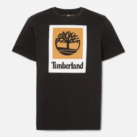 T-shirt met vierkant gestapeld logo en korte mouwen