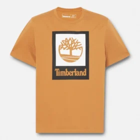 T-shirt met vierkant gestapeld logo en korte mouwen