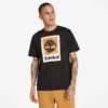 T-shirt met vierkant gestapeld logo en korte mouwen