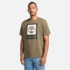 T-shirt met vierkant gestapeld logo en korte mouwen