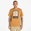 T-shirt met vierkant gestapeld logo en korte mouwen