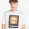 T-shirt met vierkant gestapeld logo en korte mouwen