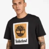 T-shirt met vierkant gestapeld logo en korte mouwen