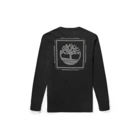 Timberland Casual met print, ronde hals, lange mouwen, zwart