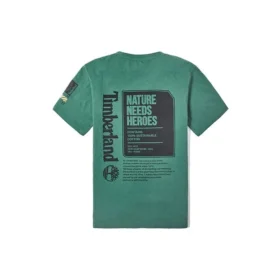 Timberland Casual Ronde Hals met Print Korte Mouwen Donkergroen