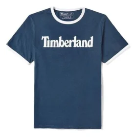 Timberland Casual T-shirt met ronde hals en print, korte mouwen, blauw