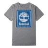 Timberland Casual T-shirt met ronde hals en print, korte mouwen, grijs