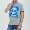 Timberland Casual T-shirt met ronde hals en print, korte mouwen, grijs