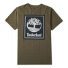 Timberland Casual T-shirt met ronde hals en print, korte mouwen, groen