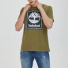 Timberland Casual T-shirt met ronde hals en print, korte mouwen, groen