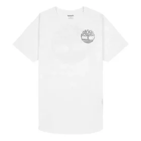 Timberland Casual T-shirt met ronde hals en print, korte mouwen, wit