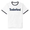 Timberland Casual T-shirt met ronde hals en print, korte mouwen, wit