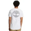 Timberland Casual T-shirt met ronde hals en print, korte mouwen, wit