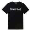 Timberland Casual T-shirt met ronde hals en print, korte mouwen, zwart
