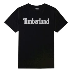 Timberland Casual T-shirt met ronde hals en print, korte mouwen, zwart
