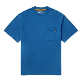 Timberland geel patroon cargo ronde hals korte mouw blauw
