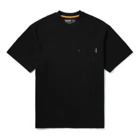 Timberland geel patroon cargo T-shirt met ronde hals en korte mouwen, zwart