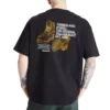 Timberland geel patroon cargo T-shirt met ronde hals en korte mouwen, zwart