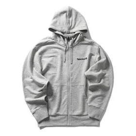 Timberland Logo-print met capuchon en ritssluiting Grijs