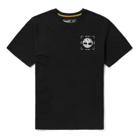 Timberland sportshirt met ronde hals en korte mouwen, zwart