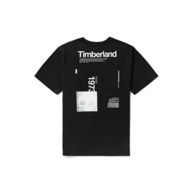 Timberland sportshirt met ronde hals en korte mouwen, zwart