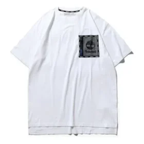 Timberland SS20 Hollow Out Zipper Pocket met print, korte mouwen, wit